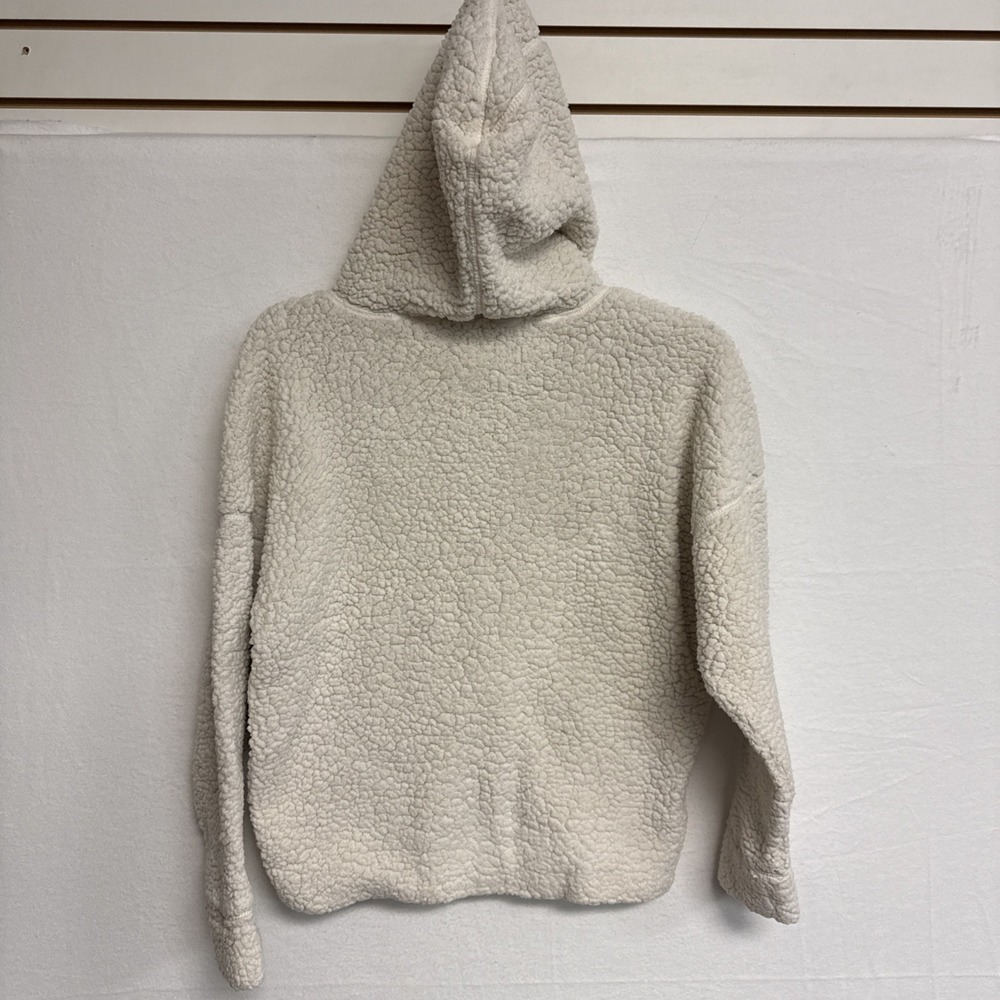 Prana Womens Size M Permafrost Half Zip Sherpa Hoodie Jacket -Lined-Off White - Picture 8 of 14